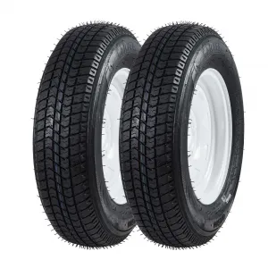 ST175/80D13 Trailer Tire and Wheel Assembly, Heavy-Duty Load Range C 6PR, 5 Lug White Modular Wheel, 13 Inch Tires for Utility and Boat Trailers, Set of 2