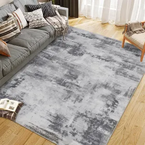 Area Rug Washable Non-Shedding Abstract Rug Soft Non-Slip Rug for Living Room Dining Room Indoor Playroom Grey 10x13Ft