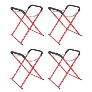 36"x31"x41" Portable Workbench - Folding Heavy-Duty Automotive Fender Bumper Stand with Adjustable Padded Support, Powder-Coated Black, 4 Pack