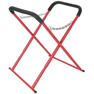 36"x31"x41" Portable Workbench - Folding Heavy-Duty Automotive Fender Bumper Stand with Adjustable Padded Support, Powder-Coated Black, 1 Pack