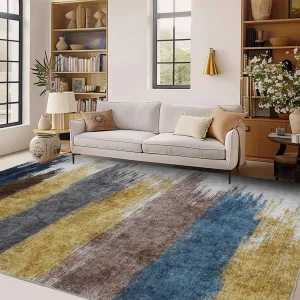 Washable Area Rugs Modern Print Distressed Indoor Low-Pile Rubber Backing Soft Bedroom Living Room Home Office