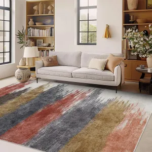 Washable Area Rugs Modern Print Distressed Indoor Rugs Low Pile Rubber Backing Soft Bedroom Living Room Home Office