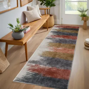 Washable Area Rugs Modern Print Distressed Indoor Rugs Low Pile Rubber Backing for Bedroom Living Room Home Office