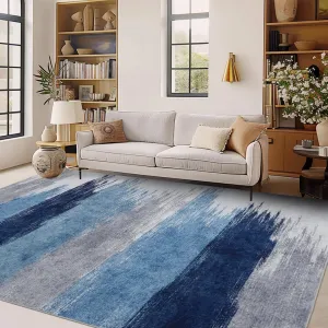 Washable Area Rugs Modern Print Distressed Indoor Rugs Bedroom Living Room Low Pile Rubber Backing Soft