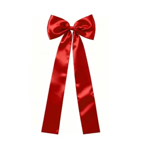 Christmas Tree Topper Bow, Classic Red Satin Ribbon Holiday Party & Wedding Decorations for Xmas Tree Decor, Fireplace, Staircase, 23.62x62.99 inches