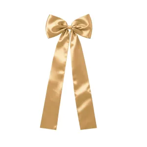 Christmas Tree Topper Bow, Classic Gold Satin Ribbon Holiday Party & Wedding Decorations for Xmas Tree Decor, Fireplace, Staircase, 23.62x62.99 inches