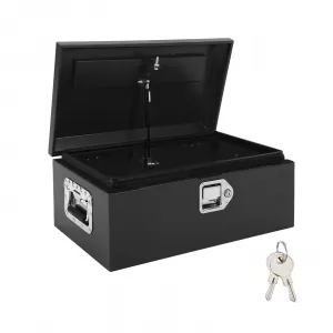 20"X20"X10" Heavy-Duty Truck Tool Box with Dual Hydraulic Lids, Weatherproof Steel Storage for Pickup Truck Bed, Garage, Workshop, RV & Trailer, Durable Black