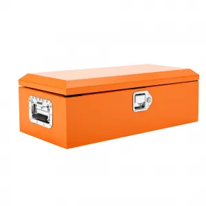 Black Steel Truck Bed Tool Box, Diamond Plate, Side Handle, Lock Keys, Compact Storage for Pickup, Truck, RV, Trailer