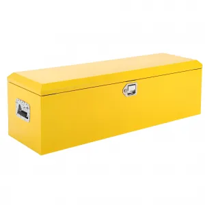 48 Inch Steel Truck Bed Tool Box - Diamond Plate Design with Side Handles and Locking Keys, Compact Storage for Pickup Trucks, RVs, and Trailers, Yellow