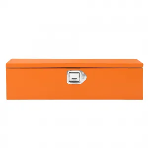 39 Inch Steel Truck Bed Tool Box - Diamond Plate Design with Side Handles and Locking Keys, Compact Storage for Pickup Trucks, RVs, and Trailers, Orange