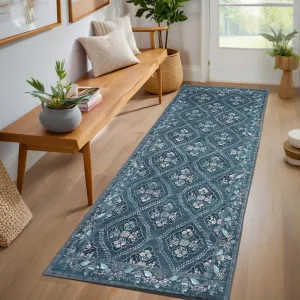 Machine Washable Non Slip Low Pile Rug Large Indoor Carpet Retro Distressed for Bedroom Living Room Dorm