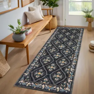 Machine Washable Non Slip Non Shedding Rug Large Indoor Carpet Retro Distressed Low Pile Floor Cover for Bedroom Living Room Dorm
