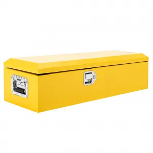 39 Inch Steel Truck Bed Tool Box - Diamond Plate Design with Side Handles and Locking Keys, Compact and Durable for Pickup Trucks, RVs, and Trailers, Yellow