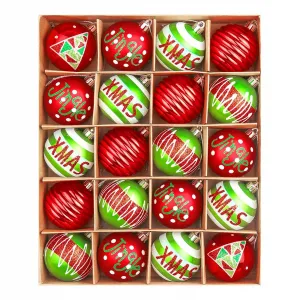 20-Pack Christmas Decorations Multicolor Christmas Ball Ornaments, 2.36 Inch Shatterproof Decorations in 4 Assorted Colors for Vibrant Holiday Displays and Festive Tabletop Arrangements