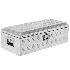 20X12 Inch Truck Bed Tool Box, Heavy-Duty Aluminum Diamond Plate Storage Chest, Waterproof with Lock, for Trucks, Trailers, RVs, and Warehouses, Silver