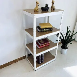 4-Tier Storage Rack Heavy Duty Steel Shelving Adjustable Shelves Garage Warehouse 23.6x15.7x47.2in White