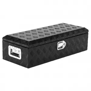 39X13 Inch Truck Bed Tool Box Heavy Duty Aluminum Diamond Plate Waterproof Storage Chest with Lock for Trucks Trailers RVs, Black