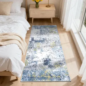 Kitchen Modern 2x6 Home Decor Area Rug Blue Yellow Easy to Clean Non Slip Entrance Runner Rug