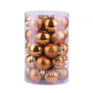 34 PCS Shatterproof Christmas Ball Ornaments Set - Bulk Xmas Tree Decor for Holiday, Wedding & Mardi Gras Party, Gift Ready Hanging Decorations, Bronze
