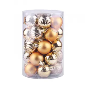 34 PCS Shatterproof Christmas Ball Ornaments Set - Bulk Xmas Tree Decor for Holiday, Wedding & Mardi Gras Party, Gift Ready Hanging Decorations, Gold