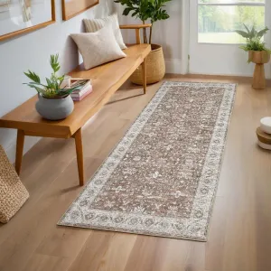 Washable Area Rugs Non-Slip Vintage Distress for Living Room Bedroom Dining Room Nursery Office Neutral Oriental Thin Carpet