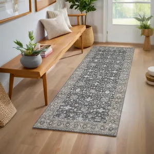 Washable Area Rugs Non-Slip Vintage Distress Large Rugs for Living Room Bedroom Nursery Office Neutral Oriental Thin Carpet