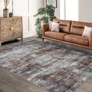 Area Rug Soft Fluffy Abstract Carpet for Living Room Bedroom Kitchen Dining Room 10x13ft Brown