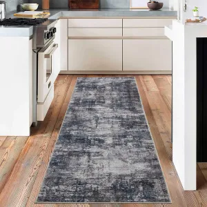 Area Rug Soft Fluffy Abstract Carpet for Living Room Bedroom Kitchen Navy 2x6ft