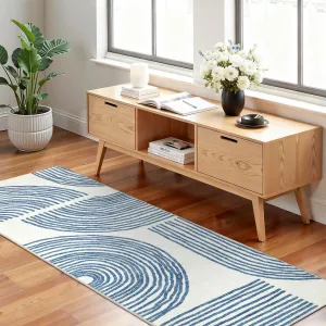 Abstract Kitchen Rugs 2x6 Modern Non Slip Hallway Runner Blue Soft Washable Entryway Rug