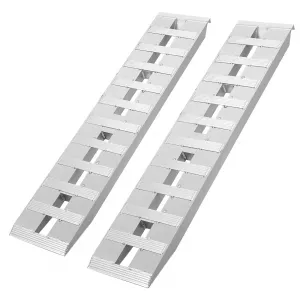 Heavy-Duty Aluminum Loading Ramps Pair 6000 lbs Capacity Non-Slip Surface Reinforced Build Wide Hook Secure Fit 60" x 14" Motorcycle ATV Lawn Mower