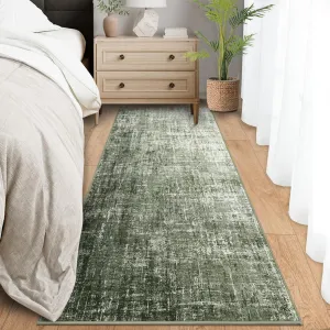 Washable Kitchen Rugs 2x6 Grey Green Hallway Runner Soft Low Pile Stain Resistant Laundry Entryway Mat Indoor Modern Throw Carpet
