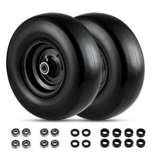 13X5.00-6 Flat Free Golf Cart Tire and Wheel Set - Polyurethane, Heavy Duty 353 lbs Capacity, Steel Rim, Multiple Bushings, Lawn Mowers & Utility Carts