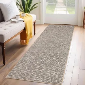 Runner Rugs 2x6 Washable Solid Runners for Hallway Kitchen, Non-Slip Low Pile, Faux Wool, Ultra-Thin, Pet Friendly