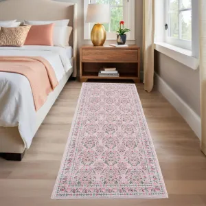 Washable Area Rug Soft Low Pile Vintage Indoor Carpet for Living Room Bedroom Dining Room Non Slip Distressed Rugs