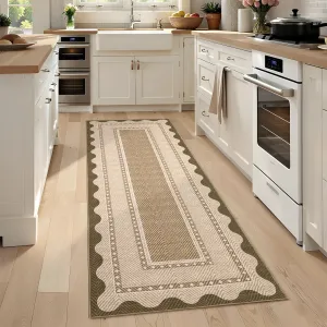 Hallway Runner Rug 2x6 Non-Slip Washable Soft Polyester Stain Resistant Foldable Indoor Entryway Kitchen Living Room