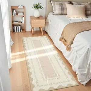 2x6 Washable Runner Rug Non Slip Soft Kitchen Laundry Rug Beige Stain Resistant