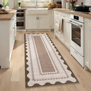 2x6 Washable Runner Rug Non Slip Soft Kitchen Laundry Hallway Brown