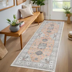 Area Rugs Machine Washable Non Slip Soft Low-Pile Carpet Vintage Aesthetic Stain-Resistant Rug for Living Room Dining Bedroom Decor
