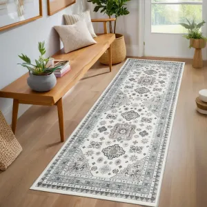 Area Rugs Machine Washable Non Slip Soft Low-Pile Carpet Vintage Aesthetic Stain-Resistant Rug for Living Room Dining Bedroom Decor