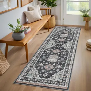 Area Rugs for Living Room, Machine Washable Non Slip Soft Low-Pile Carpet, Vintage Aesthetic, Stain-Resistant, Non Shedding, Dining Bedroom Decor