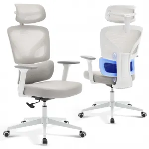 Mesh Office Chair, Ergonomic Gaming Chair with Adjustable Lumbar Support, High-Back Computer Office Desk Chair with Headrest 3D Armrests, Rolling Swivel Task Chair for Home, Office, Gray