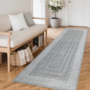 Modern 2x6 Kitchen Rugs Washable Grey Non Slip Ultra Thin Low Pile Stain Resistant Indoor Floor Cover