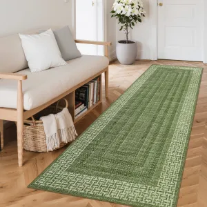 Modern 2x6 Kitchen Rugs Washable Green Non Slip Ultra Thin Low Pile Stain Resistant Indoor Floor Cover