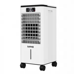Evaporative Cooler, 7L (1.84Gal) Portable Air Conditioner Fan with TOUCH SCREEN & Remote Control, 3 Speeds & 3 Modes, LED Display, Ice Packs & Casters Included, for Bedroom, Office, Home