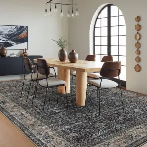 Washable Area Rugs Reddish Brown 10'x13' Antique Distressed Large Rug for Living Room Bedroom Dining Office