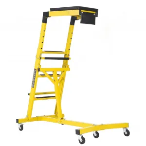 Topside Automotive Creeper for Trucks & Jeeps, Adjustable 49-76" Height, Heavy Duty 400 lbs Steel, Foldable with Tool Pouch, Lockable Casters, Garage Use, Yellow