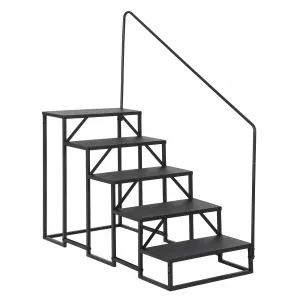 Heavy Duty Stability & Safety – RV Step Stool with Handrail – 5-Step Carbon Steel Ladder – 660 lbs Capacity – Portable Outdoor Stairs for Camper, Mobile Home, Porch, Pool, Hot Tub, Pets – 5 Steps