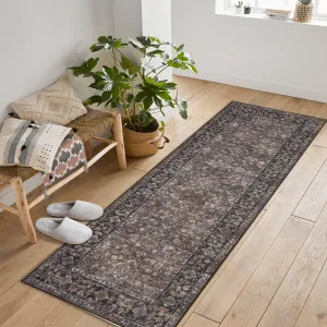 Vintage Boho Runner Rugs Reddish Brown 2'x8' Washable Non-Slip Long Rugs for Living Room Bedroom Dining Room Nursery Office Farmhouse Hallway Entryway Home Decor