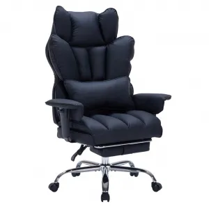 Big and Tall Computer Gaming Desk Chair, 400 LBS Capacity, Ergonomic High-Back Executive Office Chair with Footrest, Padded Adjustable Armrest, for Heavy People, Long Hours, Black