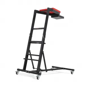 Heavy-Duty Foldable Automotive Engine Creeper, Adjustable Height 45" to 66", 400 lbs Capacity, 4 Brake Wheels, Storage Tray, and Padded Deck for Auto Repair & Trucks